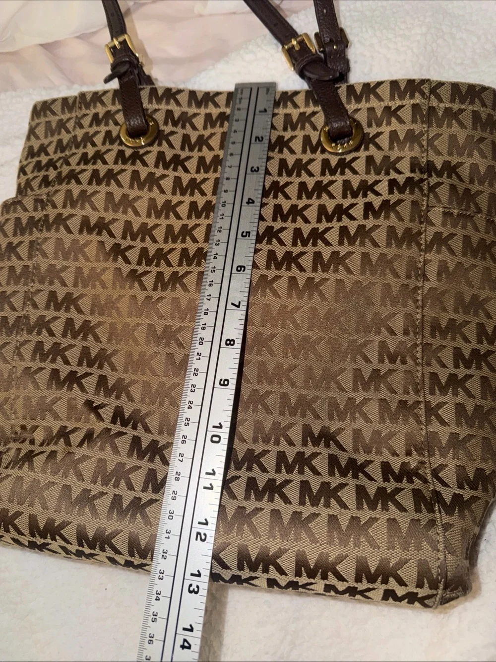 Michael Kors Tan and Brown Logo Tote